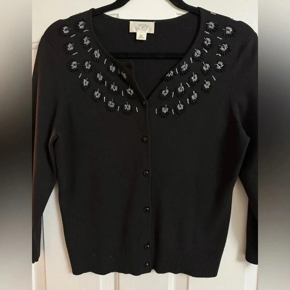 VTG Beaded Grannycore Button up Cardigan Preppy Grandma Whimsical Fairy The Loft - Picture 5 of 9